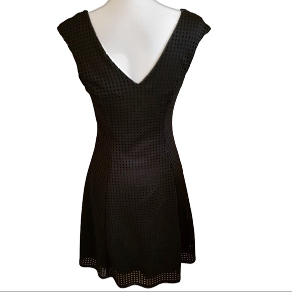 Saks Fifth Avenue Dresses & Skirts - SAKS FIFTH AVENUE Black Perforated Skater Dress
